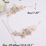 Giselle Gold Crystal Headband - Modern Wedding Hair Accessory