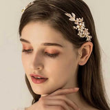 Giselle Gold Crystal Headband - Modern Wedding Hair Accessory