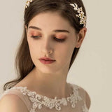 Giselle Gold Crystal Headband - Modern Wedding Hair Accessory