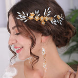 Sasha Gold Hair Vine - Modern Bridal Accessory