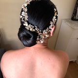 crystal & pearl hair vine wedding accessories for bride