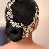 crystal & pearl hair vine wedding accessories for bride