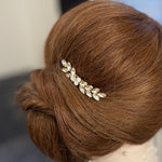 Gold Opal Crystal Bridal Hair Comb - Bridal Accessories for Hair