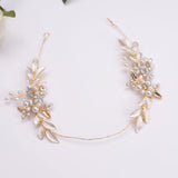 Giselle Gold Crystal Headband - Modern Wedding Hair Accessory