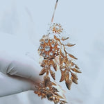 antique Gold Floral Wedding Hair Crown Headband