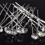 Plain Silver Crystal Hair Pins - Hair Accessories for Weddings