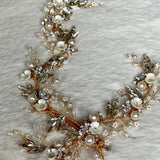 Floral crystal & pearl hair vine wedding accessories for bride