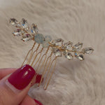 Gold Opal Crystal Bridal Hair Comb - Bridal Accessories for Hair
