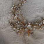 Floral crystal & pearl hair vine wedding accessories for bride