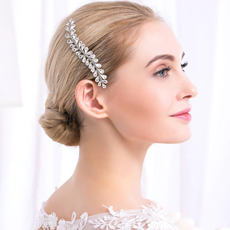 Silver Bridal Crystal Hair Comb 