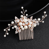 Rose Gold Crystal Bridal Hair Comb | Bridal Accessories for Hair
