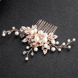 Rose Gold Crystal Bridal Hair Comb | Bridal Accessories for Hair