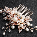 Rose Gold Crystal Bridal Hair Comb | Bridal Accessories for Hair