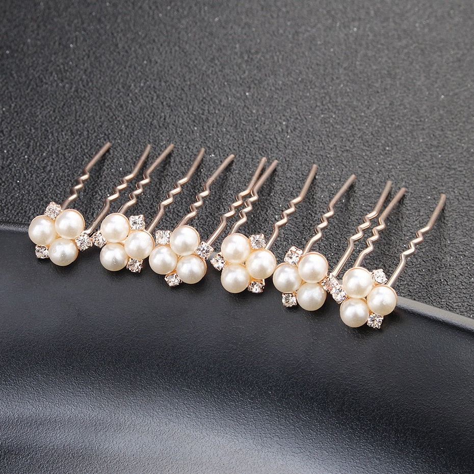 Pearl & Crystal Bridal Hair Pins | Hair Accessories for Wedding Guests