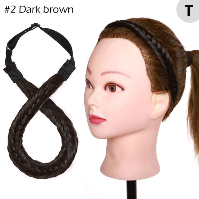 Fishtail Braided Stretch Headband Hairpiece for Women, UK