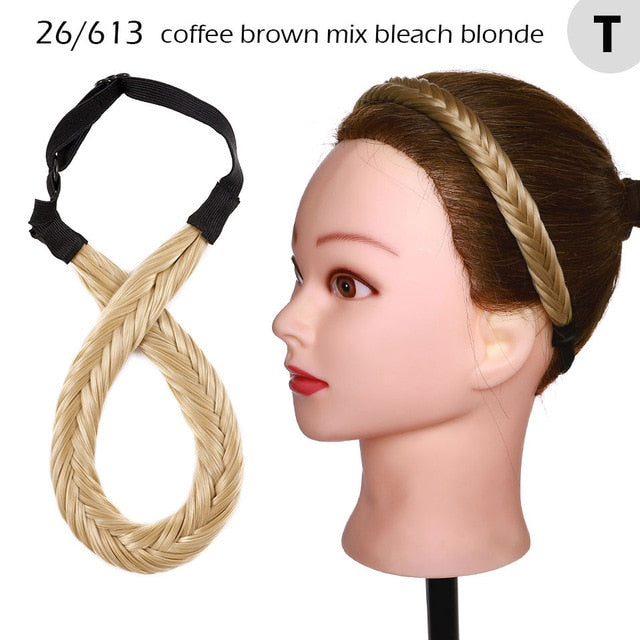 Fishtail Braided Stretch Headband Hairpiece for Women, UK