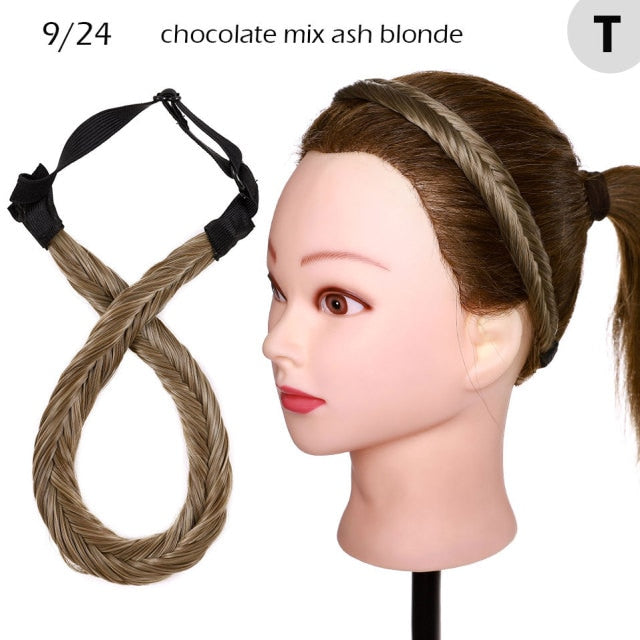 Fishtail Braided Stretch Headband Hairpiece for Women, UK