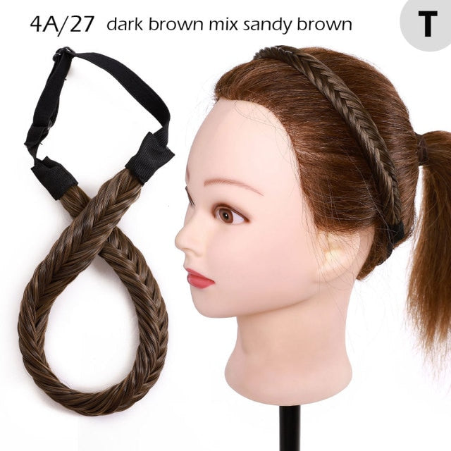 Fishtail Braided Stretch Headband Hairpiece for Women, UK