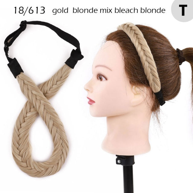 Fishtail Braided Stretch Headband Hairpiece for Women, UK