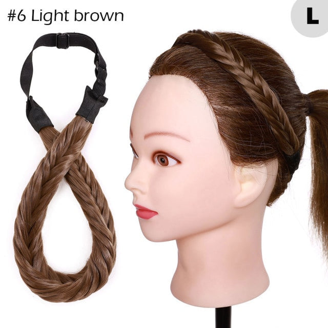 Fishtail Braided Stretch Headband Hairpiece for Women, UK