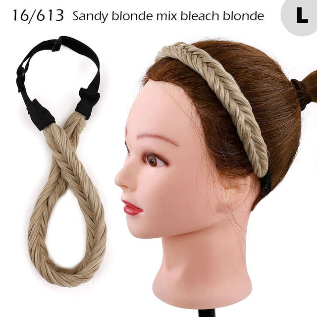 Fishtail Braided Stretch Headband Hairpiece for Women, UK