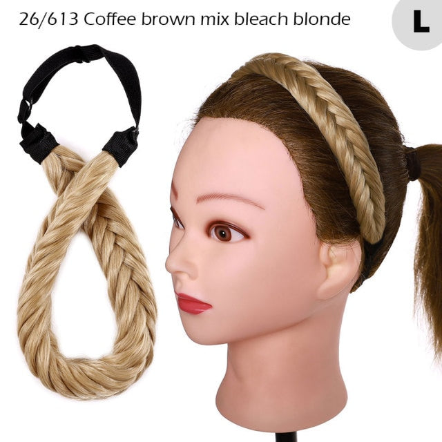 Fishtail Braided Stretch Headband Hairpiece for Women, UK