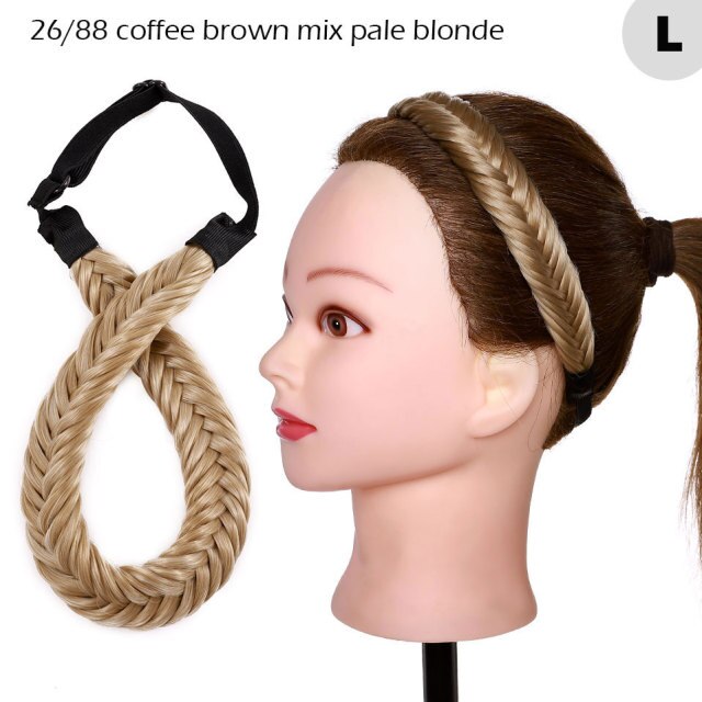 Fishtail Braided Stretch Headband Hairpiece for Women, UK