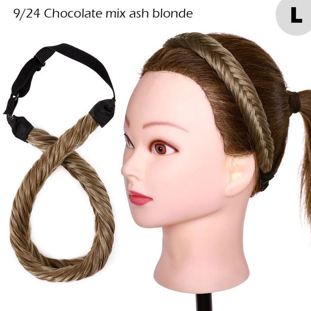 Fishtail Braided Stretch Headband Hairpiece for Women, UK