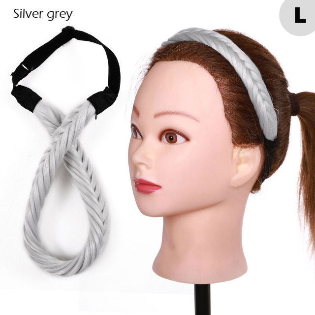 Fishtail Braided Stretch Headband Hairpiece for Women, UK