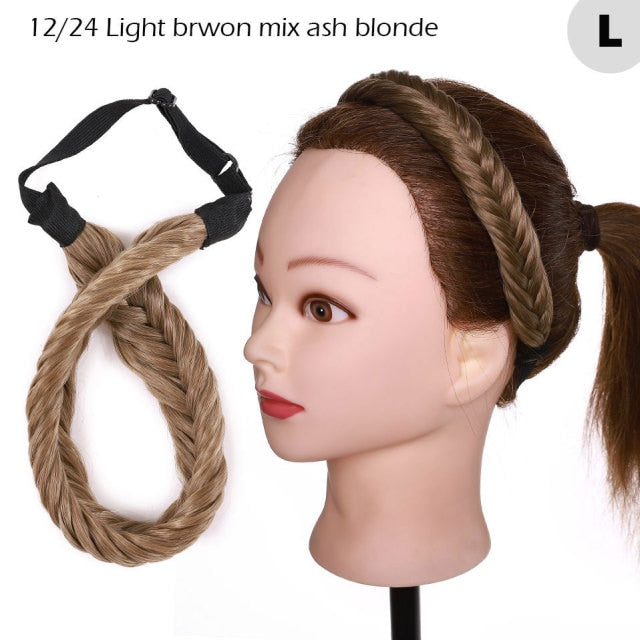 Fishtail Braided Stretch Headband Hairpiece for Women, UK