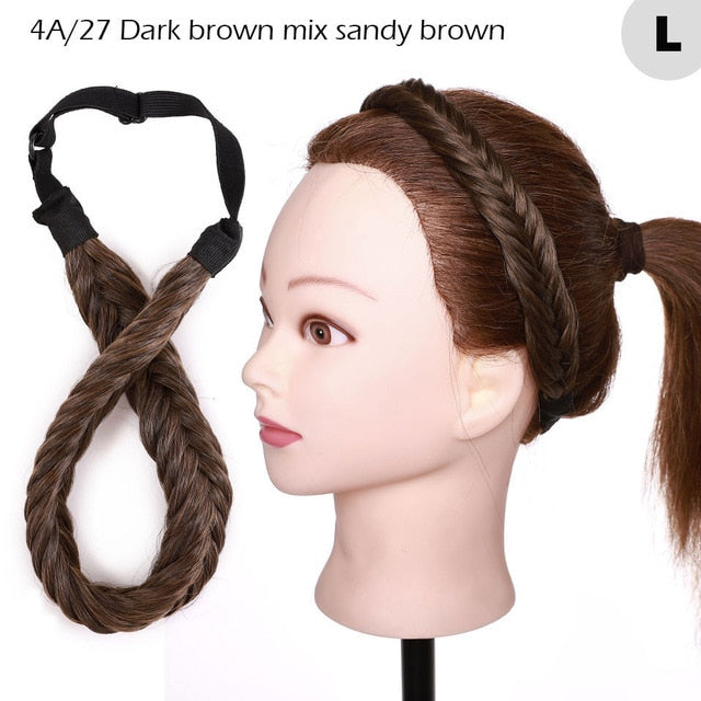 Fishtail Braided Stretch Headband Hairpiece for Women, UK