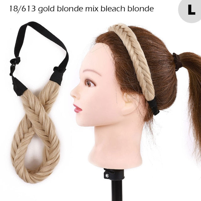 Fishtail Braided Stretch Headband Hairpiece for Women, UK