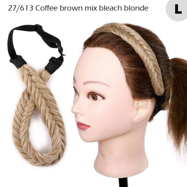 Fishtail Braided Stretch Headband Hairpiece for Women, UK