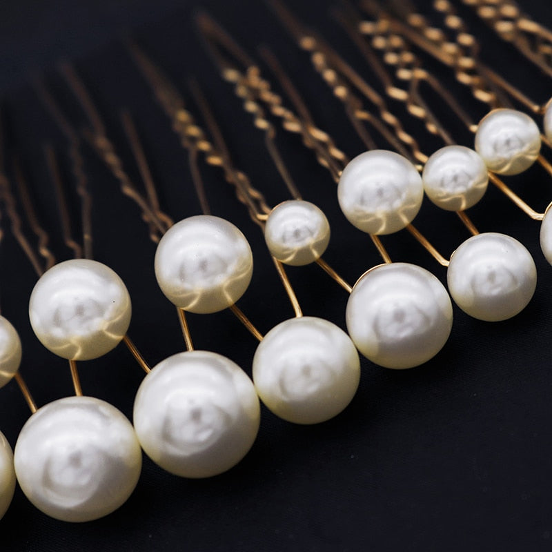 Pearl Wedding Hair Pins (Set of 18) - Bridal Hair Accessories