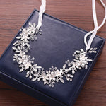 Floral Handmade Crystal & Pearl Wedding Hair Vine