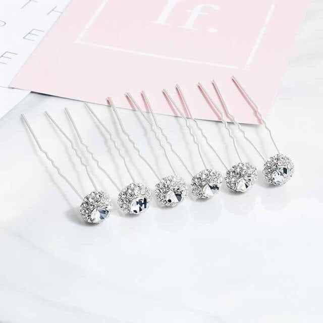 Crystal Ball Wedding Hair pins Accessories