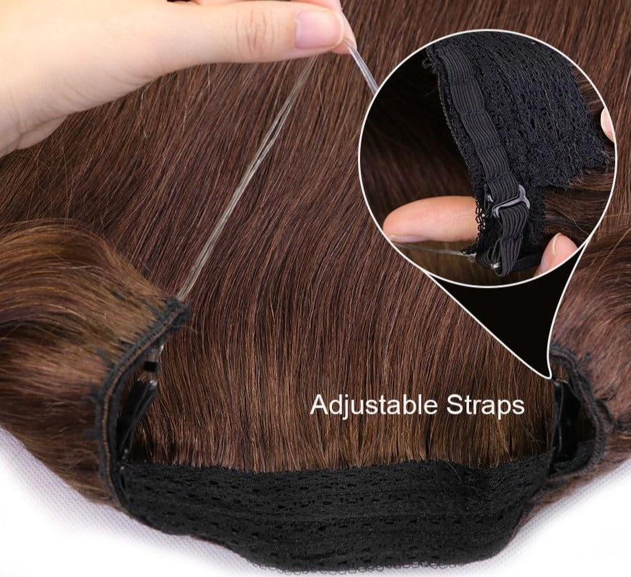 100% Human Hair One Piece Invisible Wire Hair Extensions