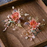 Romantic Floral & Leaf Wedding Hair Accessory - Hair Flower for Bride