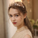 antique Gold Floral Wedding Hair Crown Headband