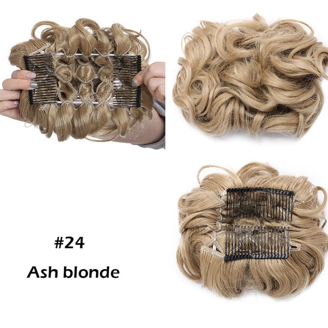 Large Synthetic Clip In Curly Hair Bun for Chignons & Updos