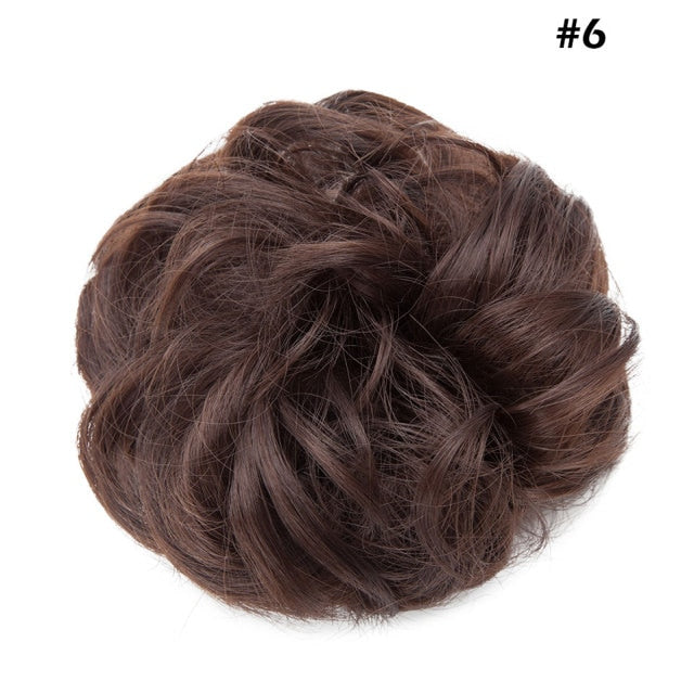 Synthetic Wrap on Curly Hair Bun for Chignons & Updos