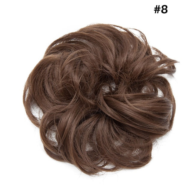 Synthetic Wrap on Curly Hair Bun for Chignons & Updos