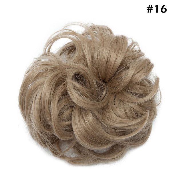 Synthetic Wrap on Curly Hair Bun for Chignons & Updos