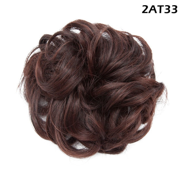 Synthetic Wrap on Curly Hair Bun for Chignons & Updos