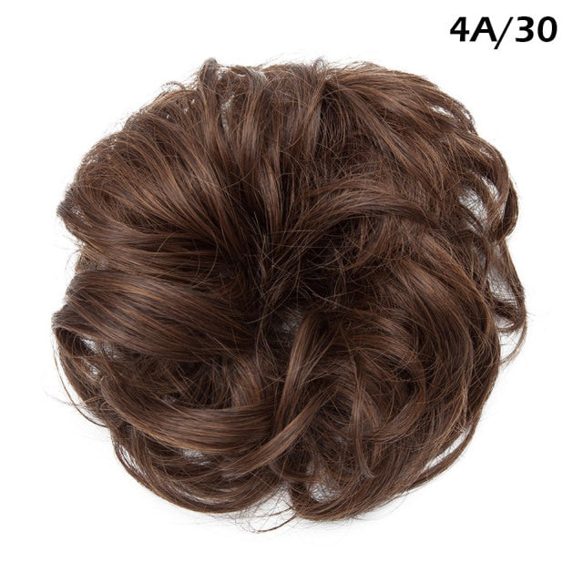 Synthetic Wrap on Curly Hair Bun for Chignons & Updos