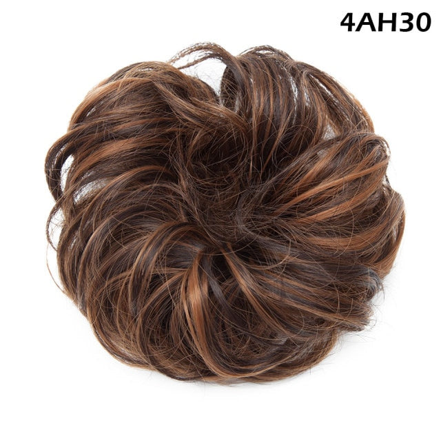 Synthetic Wrap on Curly Hair Bun for Chignons & Updos