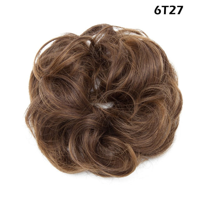 Synthetic Wrap on Curly Hair Bun for Chignons & Updos 