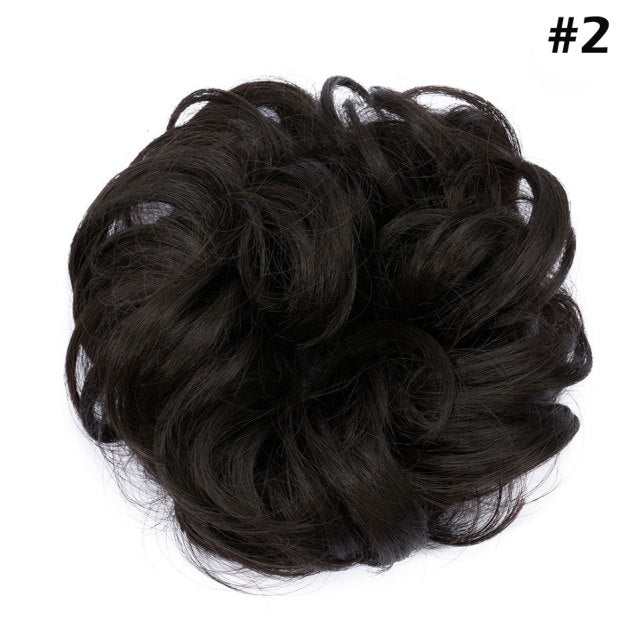 Synthetic Wrap on Curly Hair Bun for Chignons & Updos