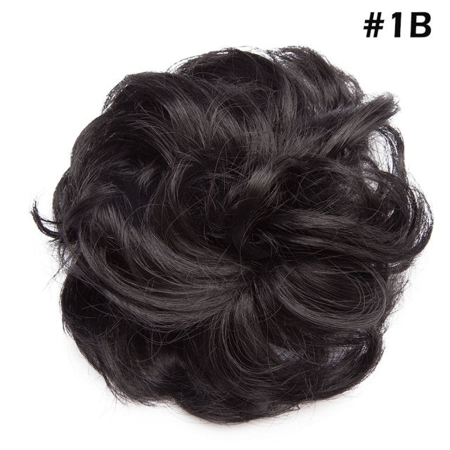 Synthetic Wrap on Curly Hair Bun for Chignons & Updos