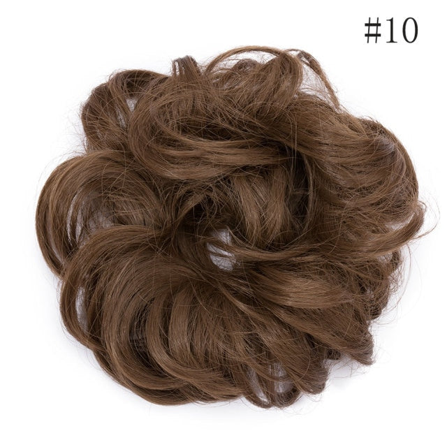 Synthetic Wrap on Curly Hair Bun for Chignons & Updos